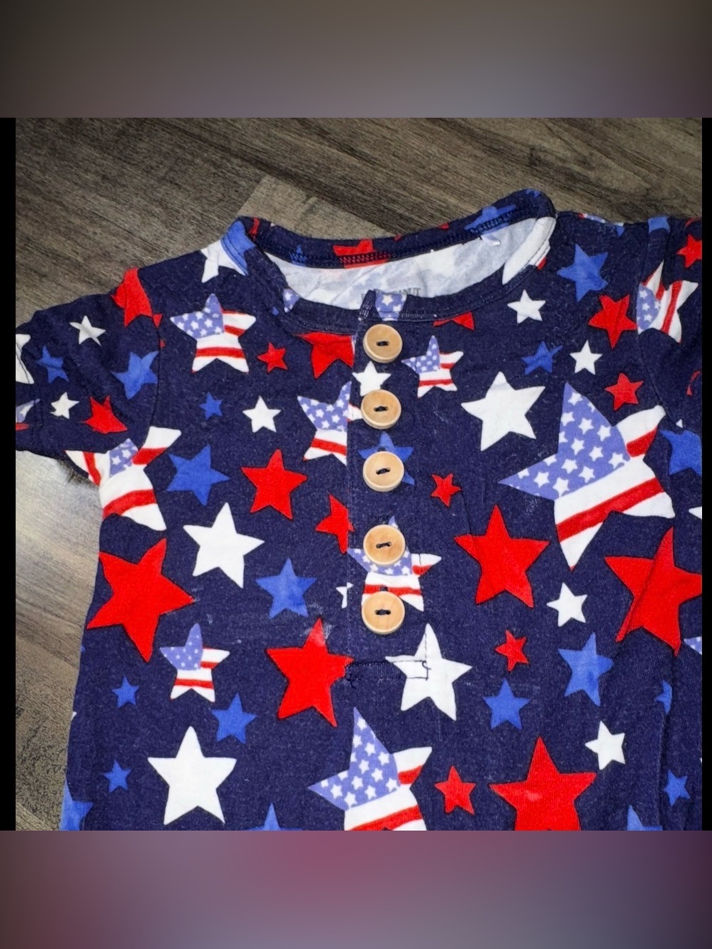 Posh Peanut USA Stars Patriotic Bamboo Overall Romper 18-24M - Picture 2 of 6